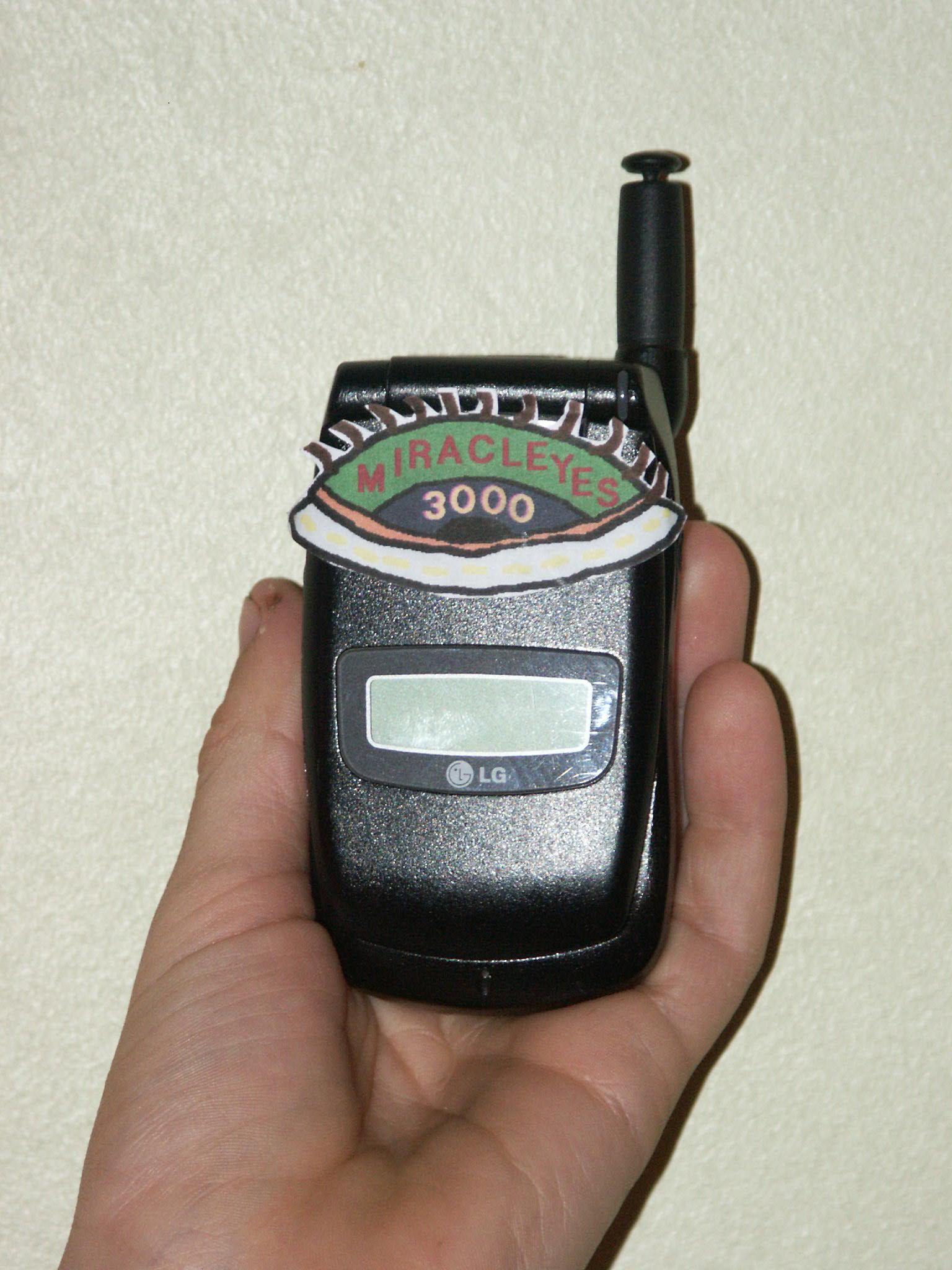 Photo of MiraclEyes cell phone.